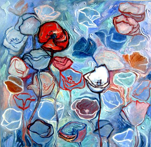 Image of Poppies, Oil Painting